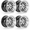 image10L0L 8quot10quot12quot14quot Golf Cart Aluminum Wheels  Upgrade Set of 4 with SS Center Caps  Lightweight Durable Design for Enhanced Handling ampamp Custom Style Machined Black SilverHT011Gloss Black FullPainted