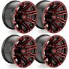 image10L0L 8quot10quot12quot14quot Golf Cart Aluminum Wheels  Upgrade Set of 4 with SS Center Caps  Lightweight Durable Design for Enhanced Handling ampamp Custom Style Machined Black SilverHT036Crimson Metallic HighGloss