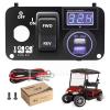 image10L0L Golf Cart 3 in 1 Multifunctional Integrated Panel12V 30 Fast Charge Dual USB Charger Socket ampamp LED Digital Voltmeter ampamp Forward Reverse Switch ButtonFit for EZGO TXT PDS Golf Models