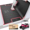 image10L0L Golf Cart Mat Full Coverage Floor Liner Mat Custom Fit for EZGO TXT 1996 Express S4 20122020 EX1 2020 Valor Cushman Workhorse Easy to CleanRed  Black