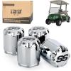 image10L0L Universal Golf Cart SS Wheel Center Cap Cover for Yamaha EZGO Club Car 4 PCS ChromeSilver