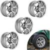 imageUniversal Aluminum 14quot Five Spoke Wheels Set of 4 with SS Center Caps Golf Cart Accessories Lightweight Machined Grey For EZGO For Club Car For Yamaha