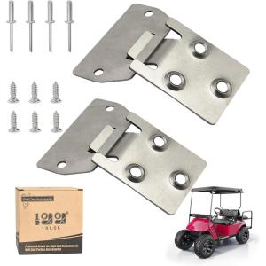 image10L0L 2 Pairs Golf Cart Seat Bottom Hinge Plate for EZGO1995up TXTMedalist Gas or Electric Golf Cart OEM  71610G01 71609G01
