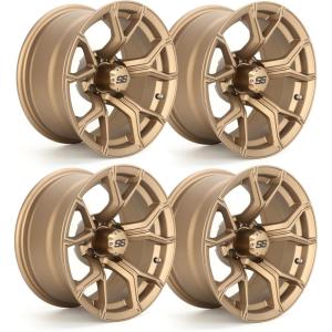 image10L0L 8quot10quot12quot14quot Golf Cart Aluminum Wheels  Upgrade Set of 4 with SS Center Caps  Lightweight Durable Design for Enhanced Handling ampamp Custom Style Machined Black SilverHT052Matte Bronze Full