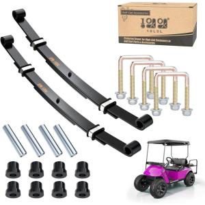 image10L0L Golf Cart 3 Leaf Rear Spring Kit for EZGO TXT Medalist 19945up with Bushings Sleeves ampamp U Bolts OEM 70247G01 70474G01 70505G01 603109