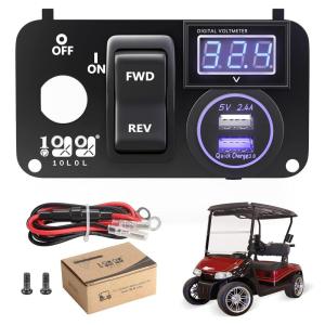 image10L0L Golf Cart 3 in 1 Multifunctional Integrated Panel12V 30 Fast Charge Dual USB Charger Socket ampamp LED Digital Voltmeter ampamp Forward Reverse Switch ButtonFit for EZGO TXT PDS Golf Models