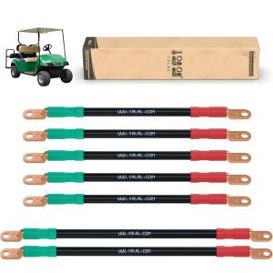 image10L0L Golf Cart Battery Cables 4 Gauge for 36v ampamp 48v EZGO TXT 1994UP ACDC Wire Welding Battery Pure Copper Flexible Cable with Heavy Duty Terminal ConnectorRed  Green