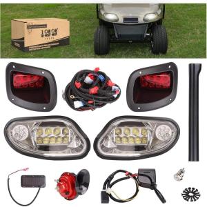 image10L0L Golf Cart Deluxe Headlight ampampTaillight Kit for 2014 Up EZGO FreedomTXT T48 EZGO Valor Gas ampamp Electric with Light Upgrade Kit with Turn Signals SwitchHornBrake Lights Harness 12V Input