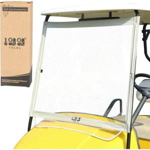 image10L0L Golf Cart Foldable Windshield for EZGO TXT Clear Film PVC ImpactResistant Windproof