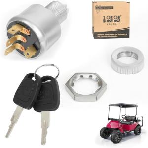 image10L0L Golf Cart Starter Ignition Key Switch for EZGO Electric Golf Cart 33639G01 4 Terminal Prongs Standard Key