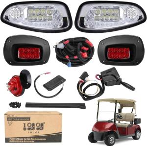 image10L0L Headlights and Tail Light Kit for EZGO RXV 20082015 Golf Cart with Turn Signal Switch Horn Button Blinker ampamp Brake Light Switch Pad