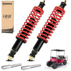 image10L0L Heavy Duty Coil FrontRear Shock Absorber Kit for EZGO TXT Medalist Marathon ST350 1994up Golf Cart OEM 70630G01 RedRed