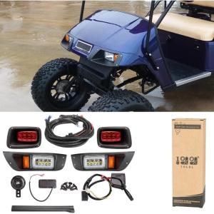 image10L0L Upgrade Golf Cart Light Kit for EZGO TXT Headlight Taillight Kit with LowHigh Beam Turn Signal Switch Horn Button Blinker ampamp Brake Light Switch Pad Daytime Running Lamp