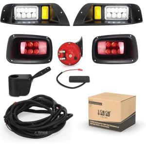 image12 Volt Headlight Tail Light Kit Compatible with EZGO TXT 19962013 Golf Cart Lights Street Legal Kit Wire Harness for Gas and Electric