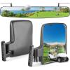 image10L0L Newest Golf Cart Mirrors Folding Side and Panoramic Rear View Mirror Kit for Yamaha Club Car EZGO Eliminate Blind Spots Clear Convex Style