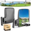 image10L0L Newest Golf Cart Mirrors Folding Side and Panoramic Rear View Mirror Kit for Yamaha Club Car EZGO Eliminate Blind Spots Clear Convex Style