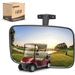 image10L0L Golf Cart Mirror 9575quot Large Radian Extra Wide Panoramic Golf Cart Rear View Mirror Black Fits for Yamaha EZGO Club Car