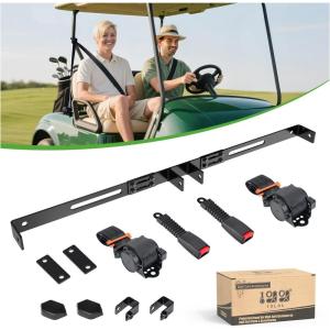 image10L0L Universal 2 Passenger Golf Cart Seat Belt Bracket Kit for EZGO Club Car Yamaha Fits Front Seat with Bracket3 pointfits EZGO TXT  Club Car DS