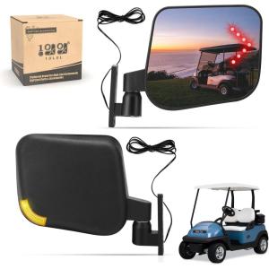imageGolf Cart Side Mirrors with Turn Signal LightRear View Mirror for Club Car EZGO Yamaha Gas ampamp ElectricGolf cart must be drilled and have turn signal headlights