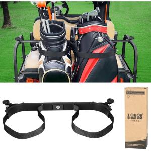 image10L0L Upgraded Golf Bag Stand Attachment Adjustable Rear Cart Bag Holder for Yamaha EZGO and Club Car NoDrilling Required Club Rack with Etra Strap