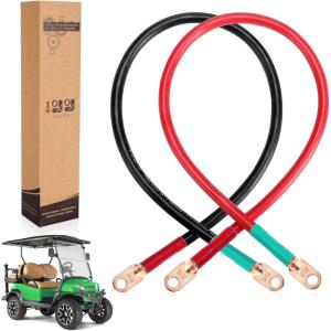 image10L0L 4 AWG 25Inch Battery Cables Set for Golf Cart 2ft Power Battery Inverter Cable Wire 4 Gauge x 2ft