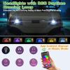 image10L0L Deluxe Golf Cart Light Kit for Yamaha G14 G16 G19 G22 Full Headlight Taillight with RGB Daytime Running Lamp Low High Beam Turn Signal Horn Brake Pad Hazard Light Function