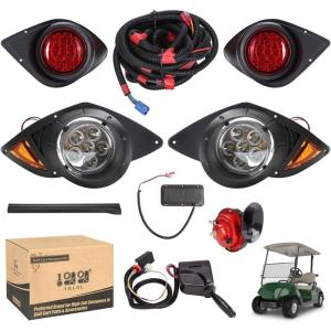 image10L0L Golf Cart Headlights and Taillight Kit Fit Yamaha G29 YDR Drive 2007 Up Deluxe Street Legal Light Kit with Turn Signals SwitchHornBrake Lights Harness 12V InputThird Versions
