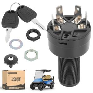 image10L0L 4pin Ignition Key Switch for Club Car PrecedentOnwardTempo Gas Golf Cart 2004up Starter Switch with 2 Keys Replace OEM 102515101 1012505