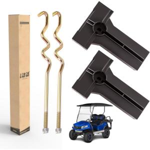 image10L0L Golf Cart Battery Hold Down Plate fit for Golf Cart Club Car Precedent 20085up Replacement Part 103374801 103357701  with 2pcs Battery Bolt S Type Rod