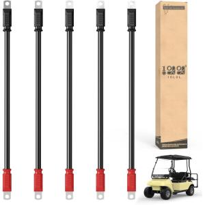image10L0L Golf Cart Heavy Duty Battery Cables Wiring Kit 4 Gauge Fits Club Car DS Precedent Tempo Onward 36V or 48V 14 Inch 5PackStyleB
