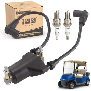 image10L0L Golf Cart EZGO Dual Ignition Coil with Spark Plugs for EZGO 4Cycle 19912002 PreMCI EngineRobin 295CC Robin 350CC Gas Models OEM 26652G01EPIGC103