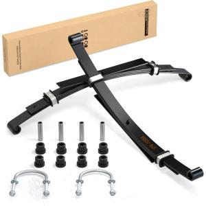 image10L0L Golf Cart Heavy Duty 4Leaf Rear Springs for Club Car DS 1982up Gas ampamp Electric  Club Car DS Rear Leaf Spring Kit with Bushings Sleeves U Bolt 1014675