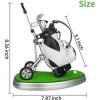 image10L0L Gift for Men Golf Pen Holder Desk Accessories for Golfers 3 Club Pens Mini Gold Bag Office Decor Funny Stocking Stuffers on Birthday Christmas Fathers Day Golf BagWhite Black with Cart