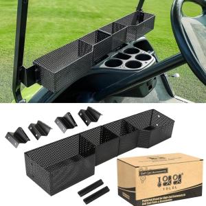 image10L0L Golf Cart Front Basket for Yamaha G29Drive ampamp Drive 2 Dash Storage Box Metal Mesh Tray Organizer
