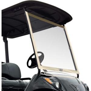 image10L0L Golf Cart Windshield Foldable Windshield for Yamaha G29 Drive 20072016 Roll Up HD Clear Film PVC Portable Vinyl Resistant Windproof