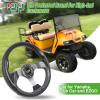 image10L0L Universal Golf Cart Steering Wheel for EZGO TXT RXV Club Car DS Precedent Yamaha  125 inch  Adapter OptionalSilver Gray