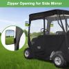 image10L0L Golf Cart Deluxe Enclosure for EZGO TXT ampamp RXV 2 Passenger 4Sided Clear PVC Window Rain Cover with Zipper Entry Black