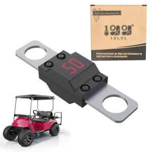 image10L0L 498 Series 50 Amp DC Fuse for EZGO 36 Volt Powerwise Charger Used on EZGO TXT Medalist MPT800 Electric Golf Cart Part 0498050 28106G01 28106G01