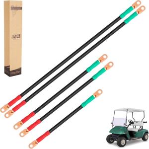 image10L0L Golf Cart Battery Cable Kit for EZGO TXT 1994up and Club Car Precedent 20085up 48V 6x8V Batteries 4 Gauge Set of 5 PCS