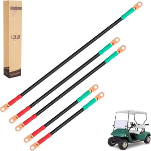 image10L0L Golf Cart Battery Cable Kit for EZGO TXT Marathon Medalist 1994up 36 ampamp 48 Volt 4 Gauge Set of 5 PCS