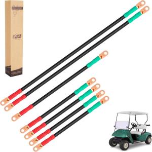 image10L0L Golf Cart Battery Cables Wiring Kit for EZGO TXT ampamp Medalist 1994up 36 ampamp 48 Volt 4 Gauge 7 PCS Golf Cart Battery Cable Set
