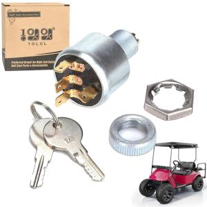 image10L0L Golf Cart Ignition Switch for EZGO 1968up with Factory Lights Gas ampamp Electric 3Way 4Terminal with 2 Standard Keys OEM 33639G01 33639G01