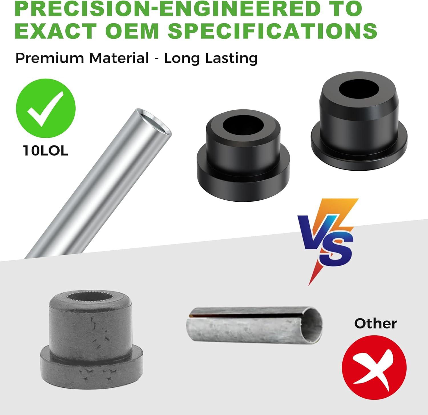 image10L0L Complete Golf Cart Bushing Sleeve kit for Club Car Precedent 2004up Golf Cart Replace OEM 102506601 102506301 102506401 102287401 102288101 102287601 102287701Front and Rear