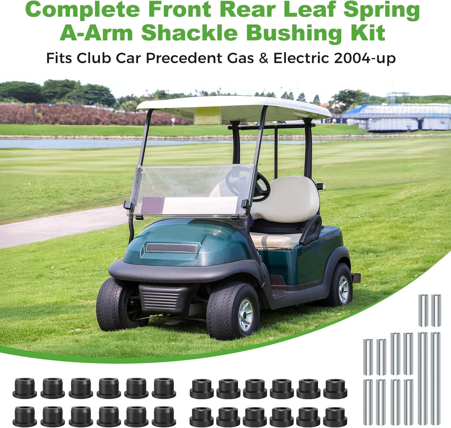 image10L0L Complete Golf Cart Bushing Sleeve kit for Club Car Precedent 2004up Golf Cart Replace OEM 102506601 102506301 102506401 102287401 102288101 102287601 102287701Front and Rear