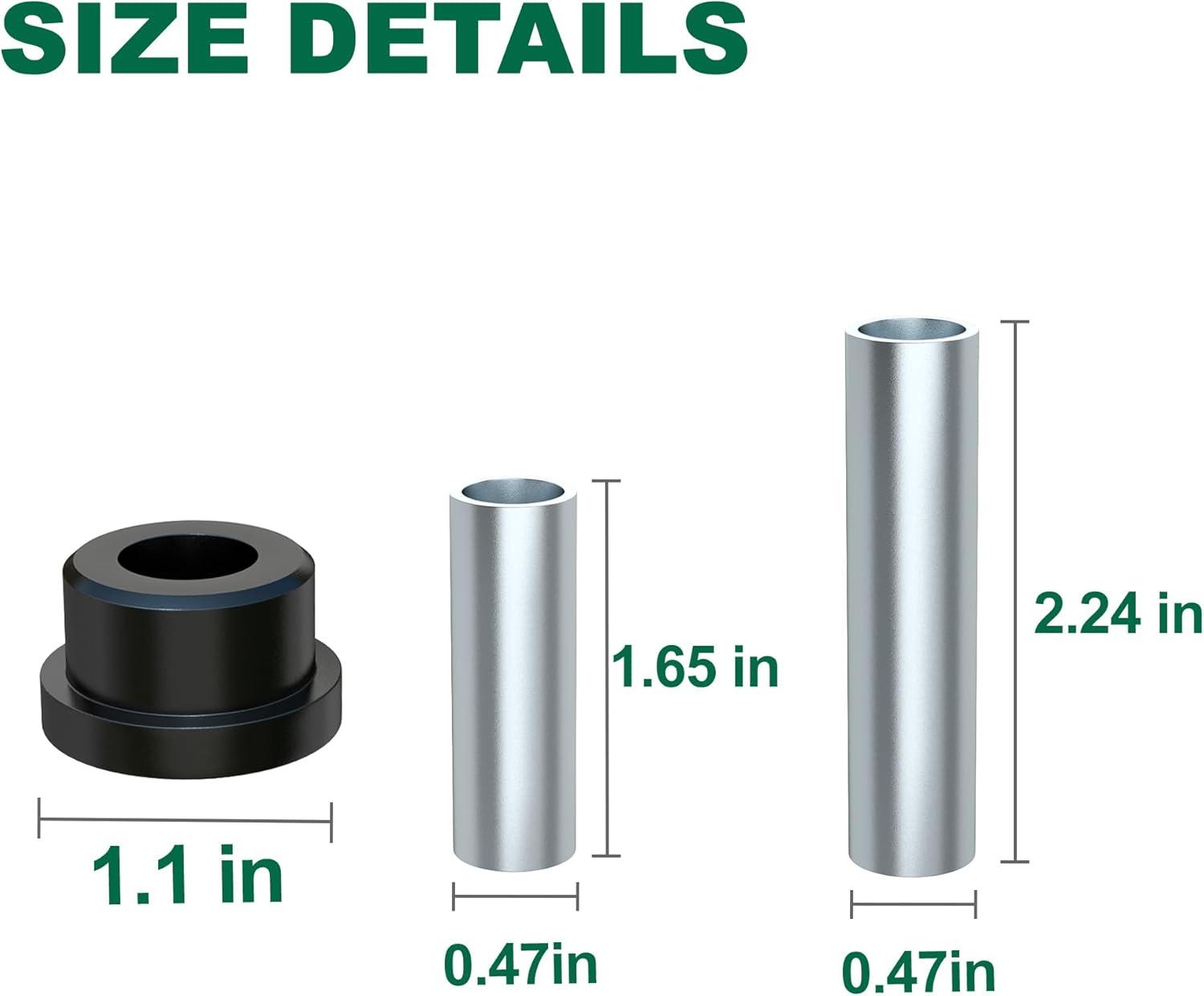 image10L0L Front Spring AArm Bushing Sleeves Kit and Rear Leaf Spring Shackle Bushing Sleeve kit for Club Car Precedent 2004up Golf CartRear