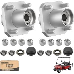 image10L0L 2 Pack Front Wheel Hub Assembly for Club Car DS Golf Cart 19742003 Replace OEM 1011892 11011102 1011153 1011889 1011894