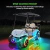 image10L0L 4PCS Golf Cart Underbody Light Kit Underglow LED Light Strip for Yamaha EZGO Club Car 24 Modes Multicolor RGB Music Sync IP67 Waterproof4 PackUnderbody