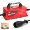 image10L0L 15 AMP 48 Volt Golf Cart Charger for Club Car DS and Precedent with 3Pin Round Plug Lightweight Smart Charging for Lead Acid Batteries AutoShut Off Protection  BlackRedRed