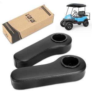 image10L0L Golf Cart Armrest with Cup Holder  Rear Seat Arm Rests Fit for YamahaEZGOClub Car1quot125quot Square Tube No Drilling Required Builtin Phone Holder Heavy Duty ABS MaterialBlackwithout cell phone holder