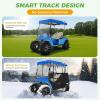 image:image10L0L 2 Passenger TrackStyle Golf Cart Enclosure Cover for EZGO TXT 600D HeavyDuty Fabric Windproof Waterproof amp Insulated Rain Cover Easy RollUp Driving Enclosure with Awning TrackBlue